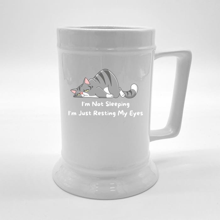 I'm Not Sleeping I'm Just Resting My Eyes Dad Joke Front & Back Beer Stein