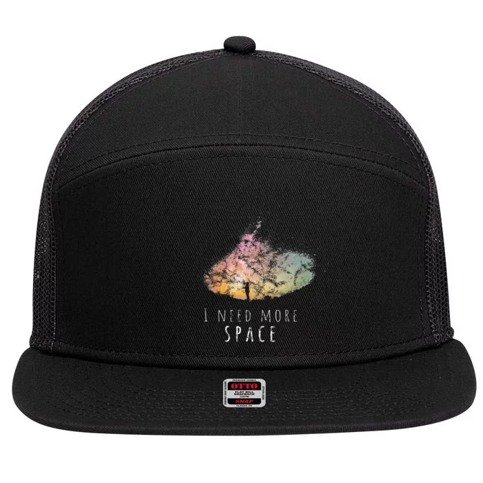 I Need Space Night Sky Astronomy Science 7 Panel Mesh Trucker Snapback Hat