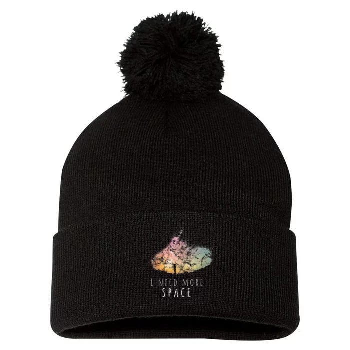 I Need Space Night Sky Astronomy Science Pom Pom 12in Knit Beanie