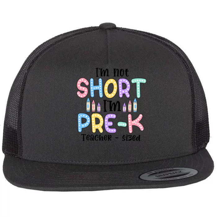 Im Not Short But Prek Teacher Sized Flat Bill Trucker Hat