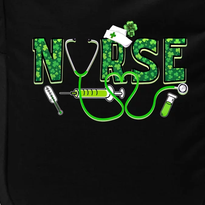 Irish Nurse Shamrock Stethoscope St Patrick's Funny Gift Impact Tech Backpack