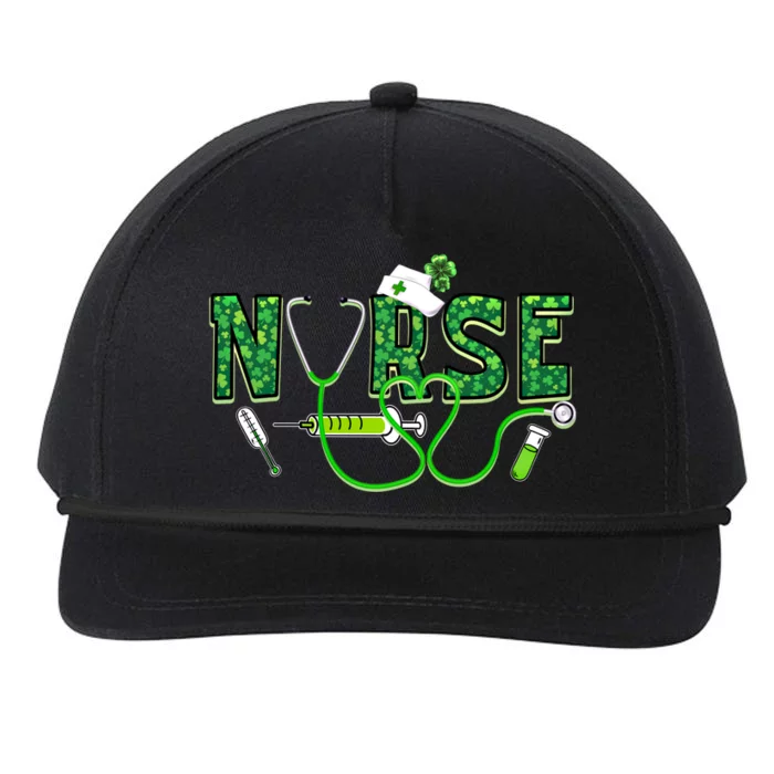 Irish Nurse Shamrock Stethoscope St Patrick's Funny Gift Snapback Five-Panel Rope Hat