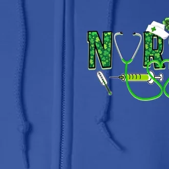 Irish Nurse Shamrock Stethoscope St Patrick's Funny Gift Full Zip Hoodie