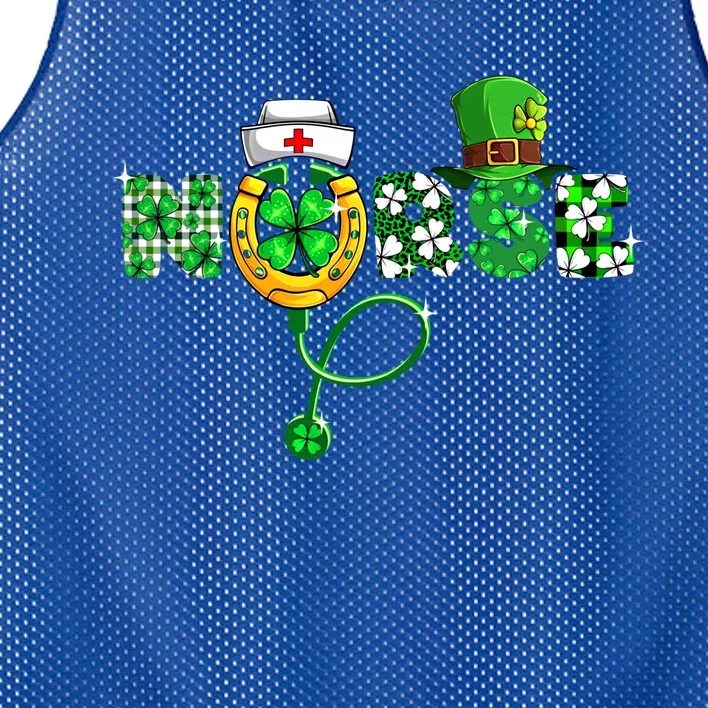 Irish Nurse Stethoscope Scrub Nurses St Patricks Day Great Gift Mesh Reversible Basketball Jersey Tank