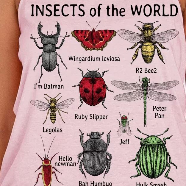 Insects Of The World Women's Knotted Racerback Tank