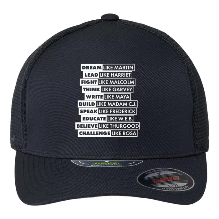 Inspirational Black History Figures Flexfit Unipanel Trucker Cap