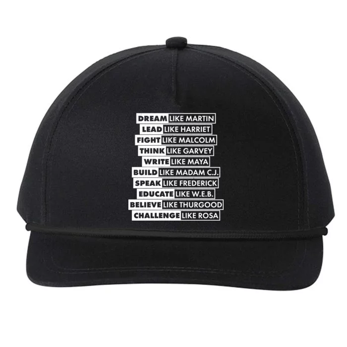 Inspirational Black History Figures Snapback Five-Panel Rope Hat