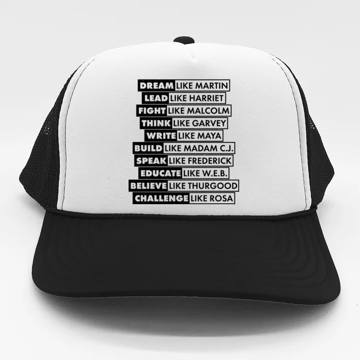 Inspirational Black History Figures Trucker Hat