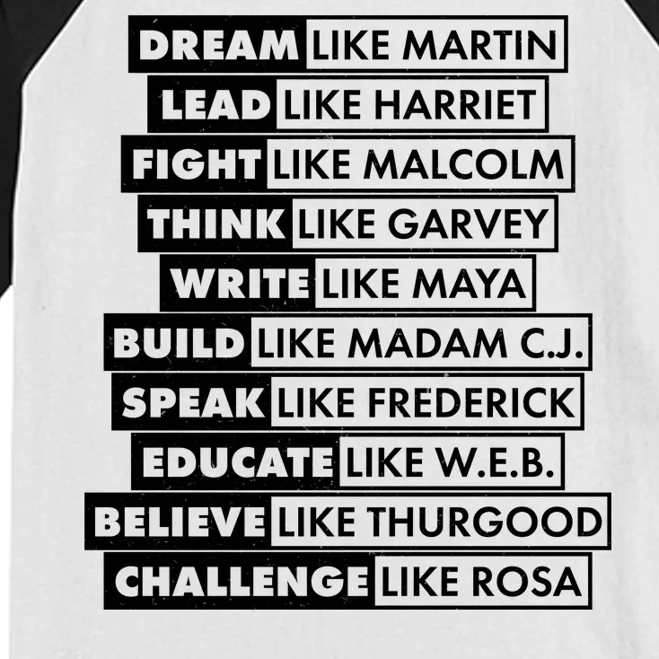 Inspirational Black History Figures Kids Colorblock Raglan Jersey