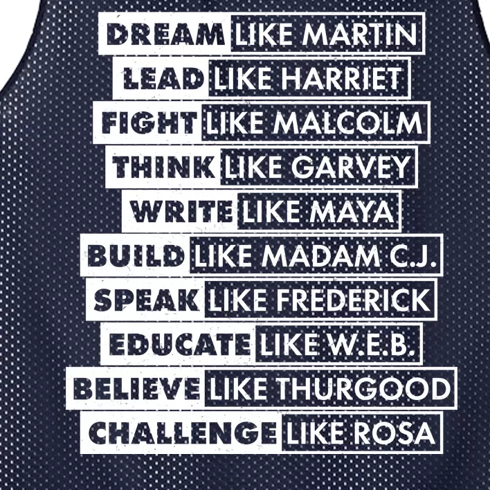 Inspirational Black History Figures Mesh Reversible Basketball Jersey Tank