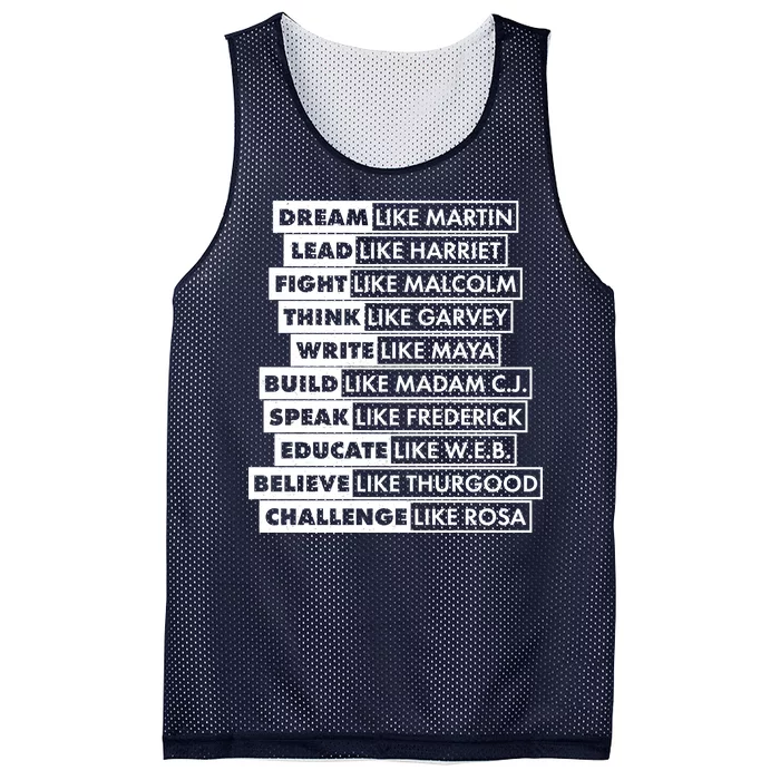 Inspirational Black History Figures Mesh Reversible Basketball Jersey Tank