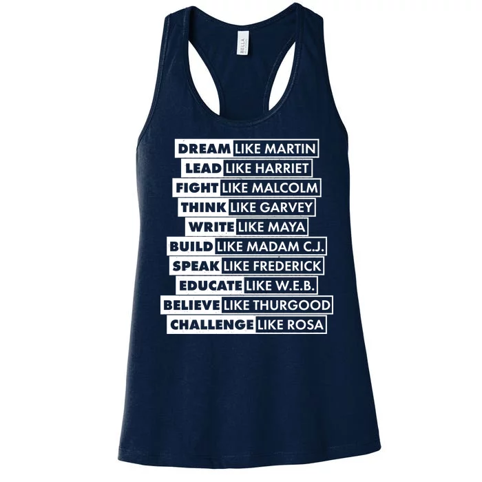 Inspirational Black History Figures Women's Racerback Tank