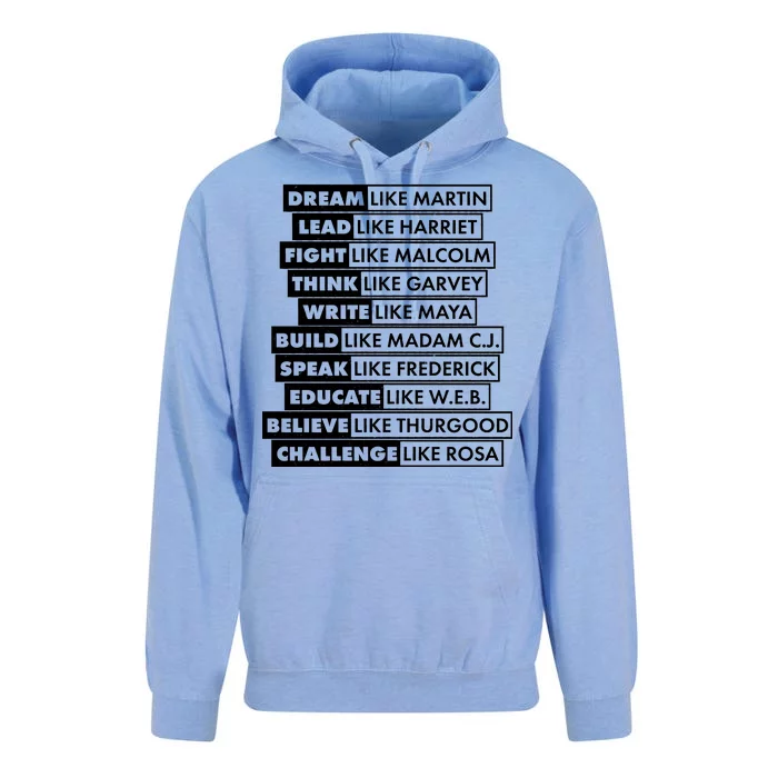 Inspirational Black History Figures Unisex Surf Hoodie