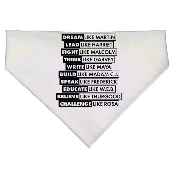 Inspirational Black History Figures USA-Made Doggie Bandana