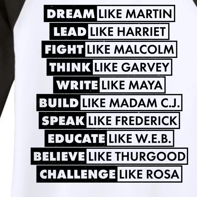 Inspirational Black History Figures Women's Tri-Blend 3/4-Sleeve Raglan Shirt