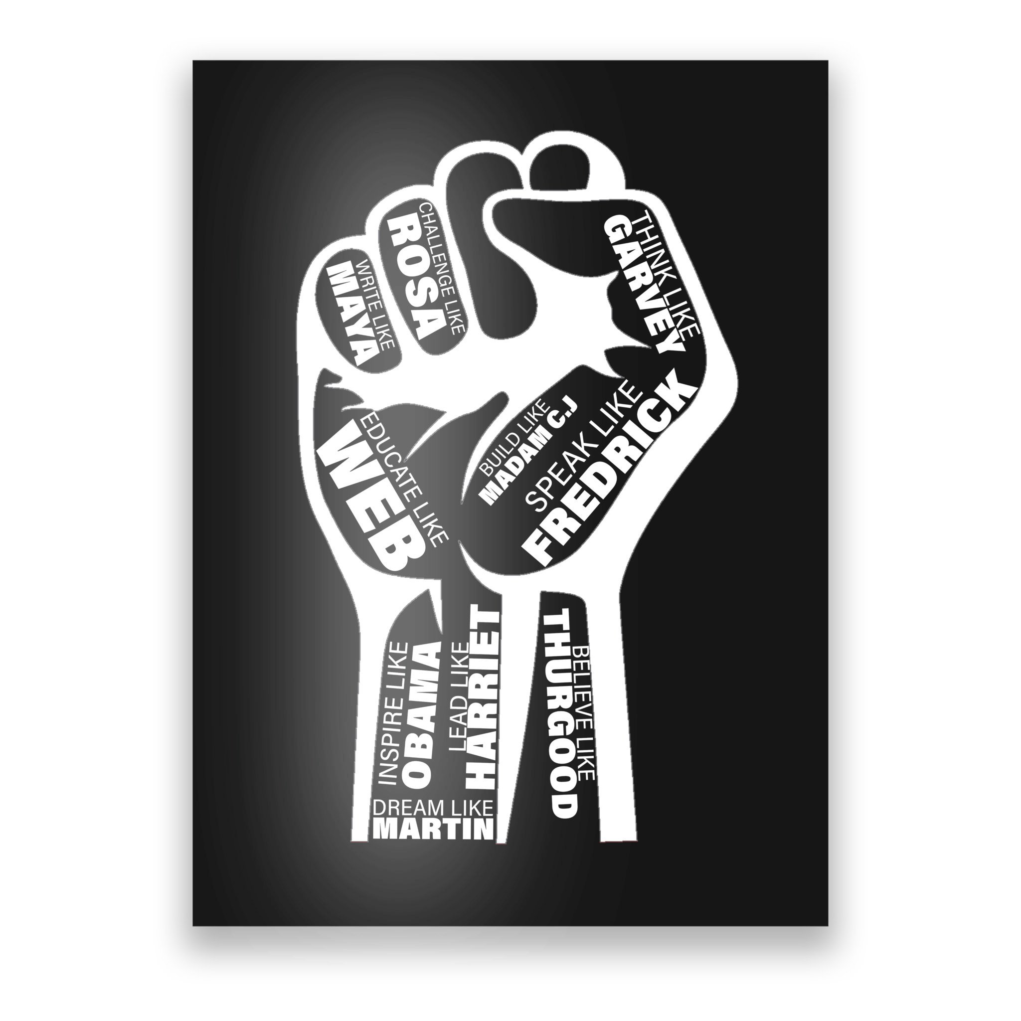 Black and Proud Poster Power Fist Art Print 18x24 