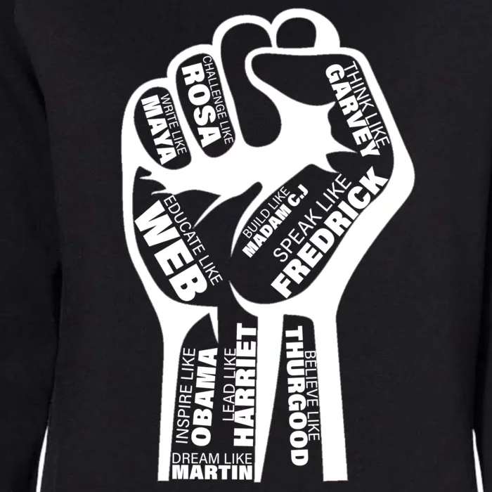 Inspirational Black History Fist Womens California Wash Sweatshirt