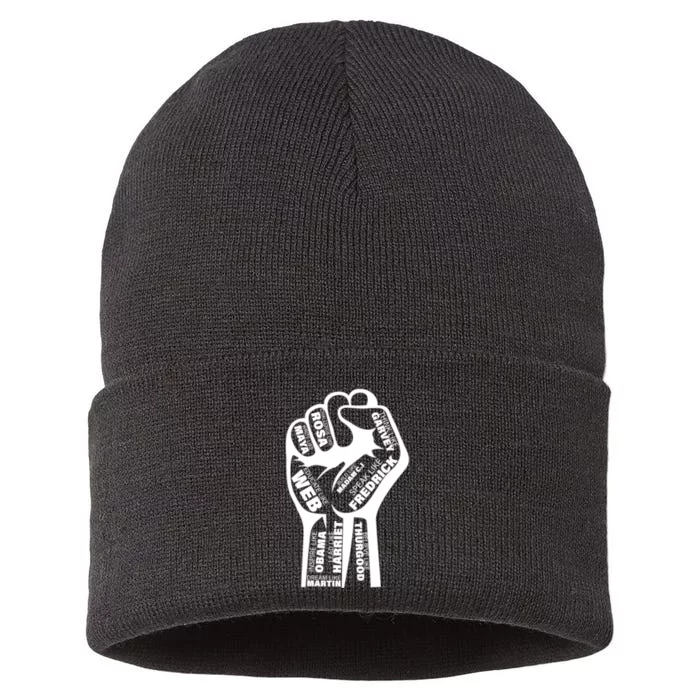 Inspirational Black History Fist Sustainable Knit Beanie