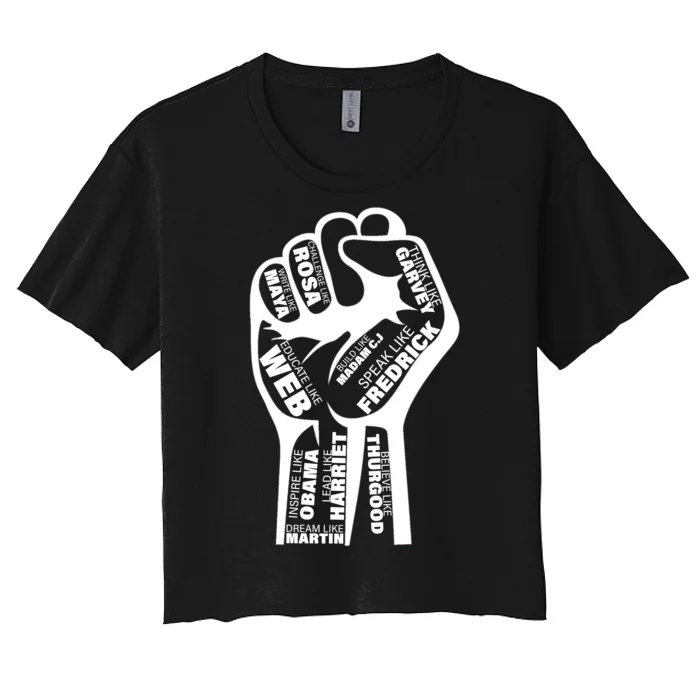 Inspirational Black History Fist Women's Crop Top Tee