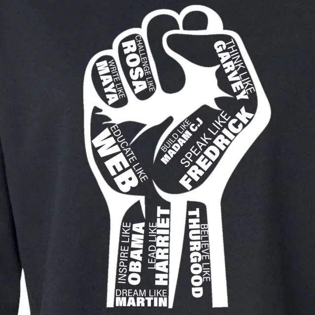 Inspirational Black History Fist Cropped Pullover Crew