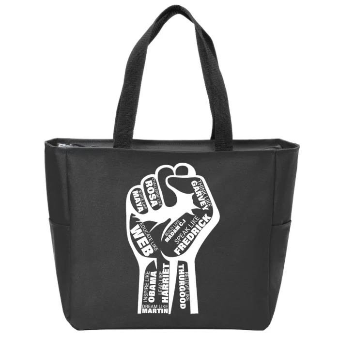 Inspirational Black History Fist Zip Tote Bag