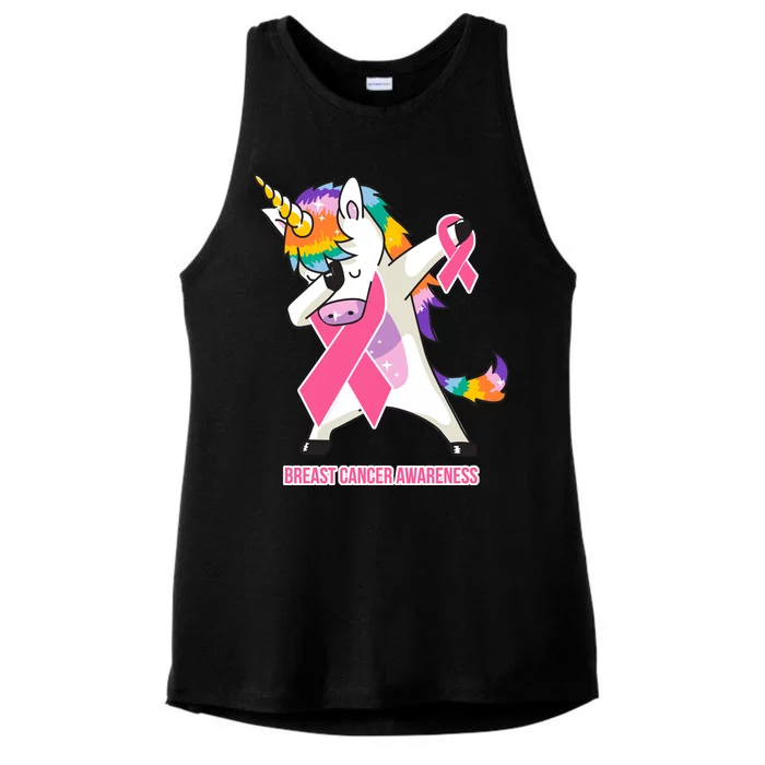 inspirational Breast Cancer Awareness Unicorn Ladies Tri-Blend Wicking Tank