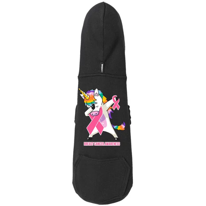 inspirational Breast Cancer Awareness Unicorn Doggie 3-End Fleece Hoodie