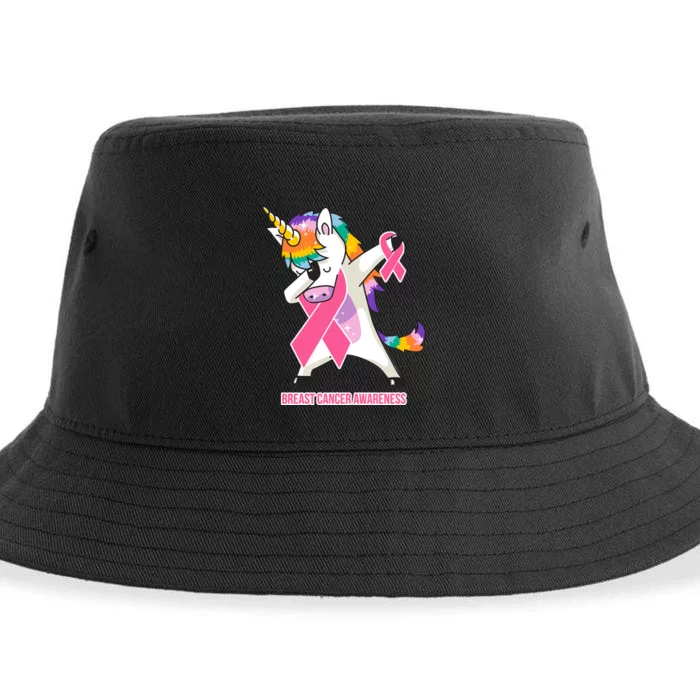 inspirational Breast Cancer Awareness Unicorn Sustainable Bucket Hat