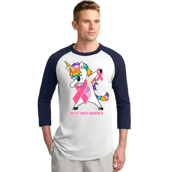 inspirational Breast Cancer Awareness Unicorn Baseball Sleeve Shirt