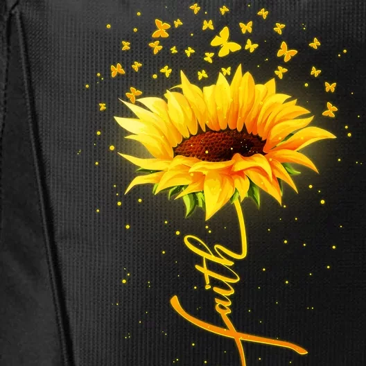 Inspirational Faith Sunflower & Butterflies City Backpack