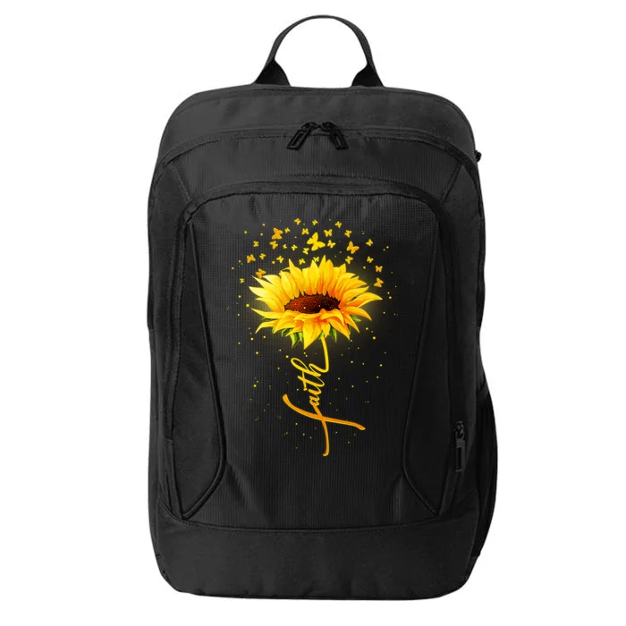 Inspirational Faith Sunflower & Butterflies City Backpack