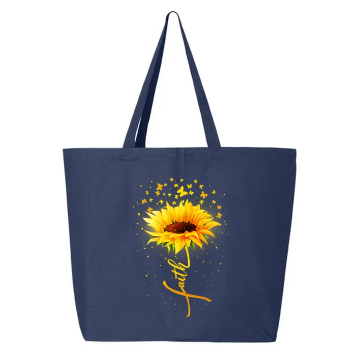 Inspirational Faith Sunflower & Butterflies 25L Jumbo Tote