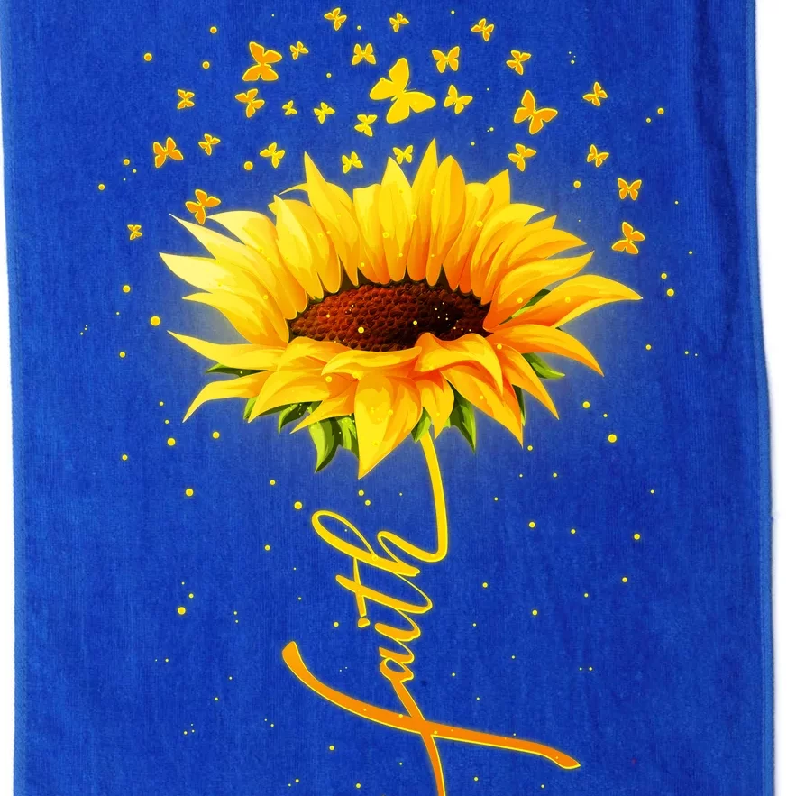 Inspirational Faith Sunflower & Butterflies Platinum Collection Golf Towel