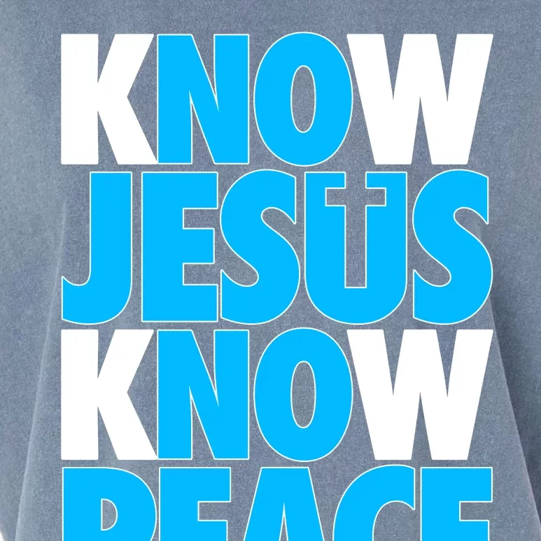 Inspirational Know Jesus Know Peace Garment-Dyed Women's Muscle Tee