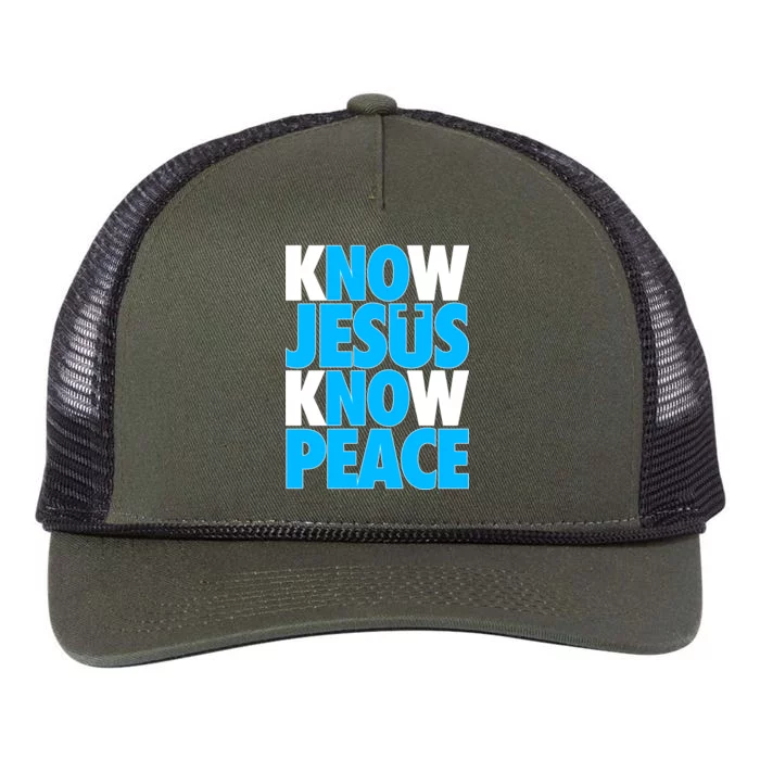 Inspirational Know Jesus Know Peace Retro Rope Trucker Hat Cap