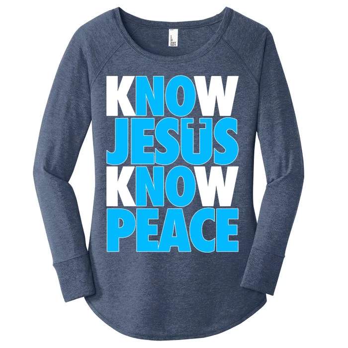 Inspirational Know Jesus Know Peace Women's Perfect Tri Tunic Long Sleeve Shirt