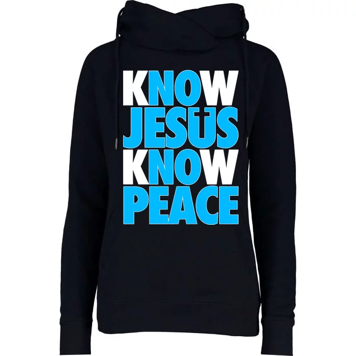 Inspirational Know Jesus Know Peace Womens Funnel Neck Pullover Hood