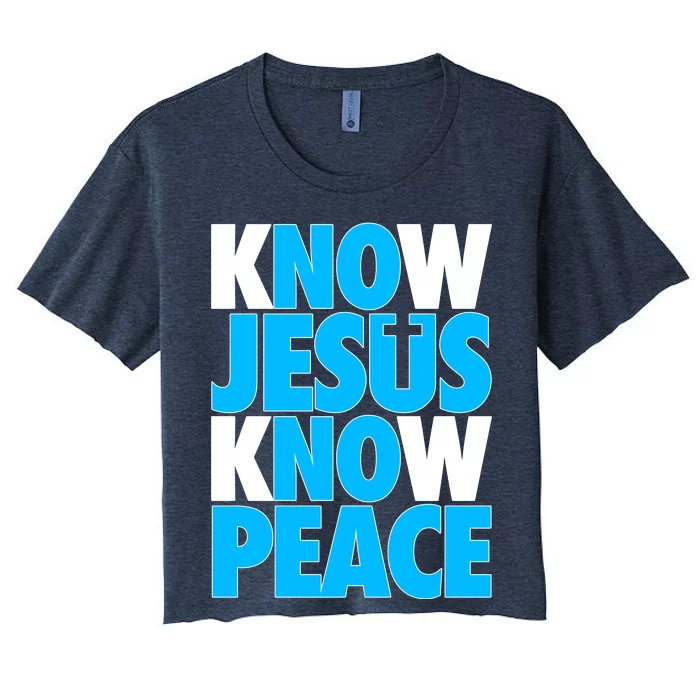 Inspirational Know Jesus Know Peace Women's Crop Top Tee