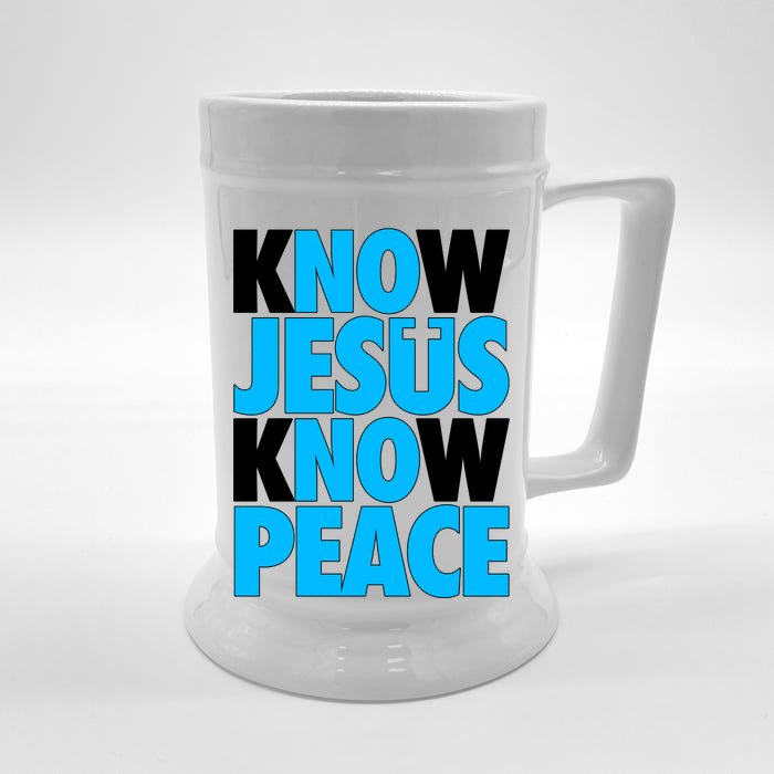 Inspirational Know Jesus Know Peace Front & Back Beer Stein