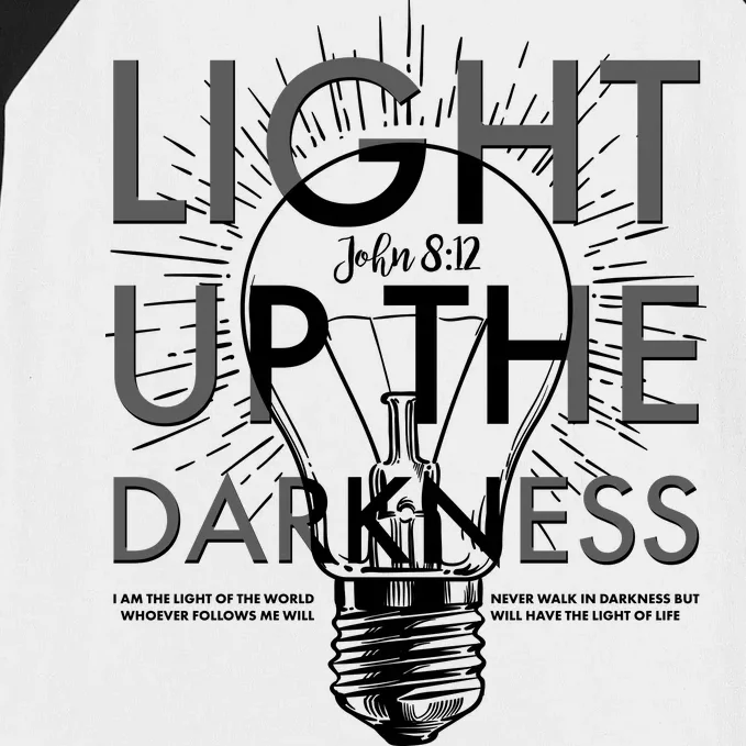 Inspirational Light Up The Darkness John 8:12 Baseball Sleeve Shirt