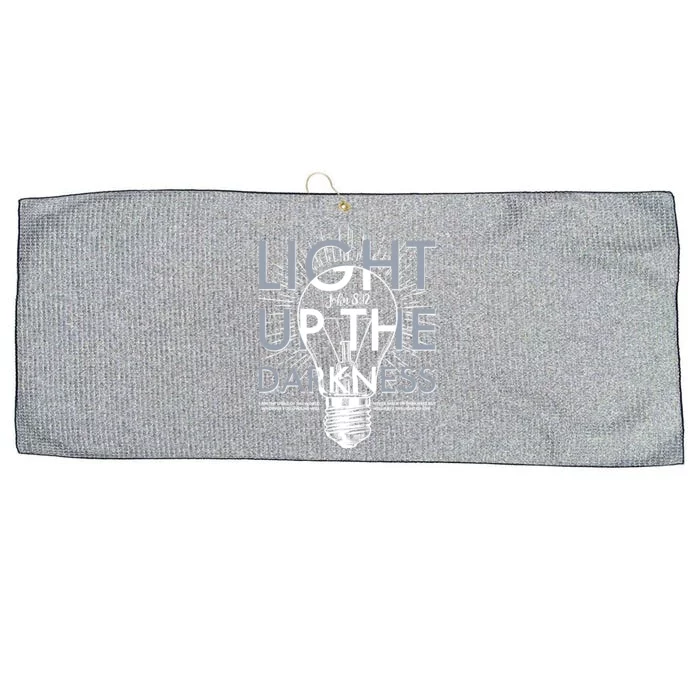 Inspirational Light Up The Darkness John 8:12 Large Microfiber Waffle Golf Towel