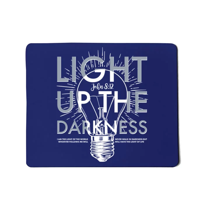 Inspirational Light Up The Darkness John 8:12 Mousepad