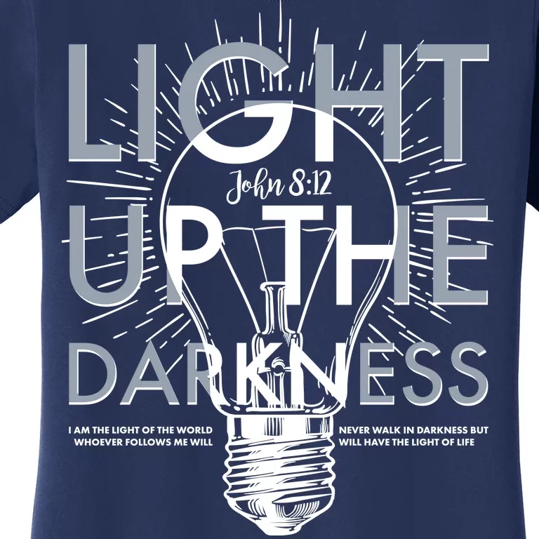 Inspirational Light Up The Darkness John 8:12 Women's T-Shirt