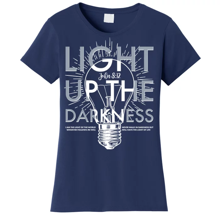 Inspirational Light Up The Darkness John 8:12 Women's T-Shirt