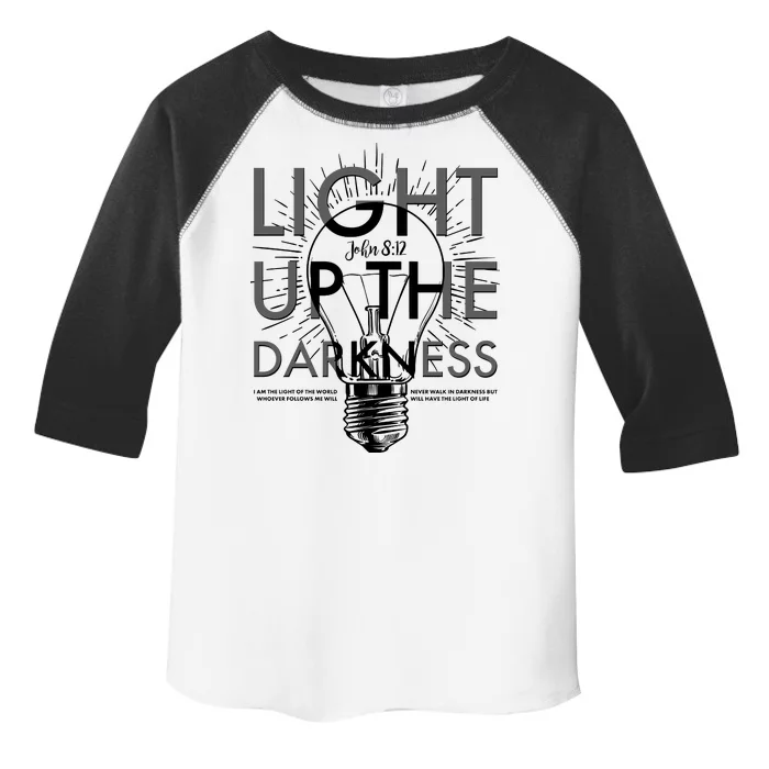 Inspirational Light Up The Darkness John 8:12 Toddler Fine Jersey T-Shirt