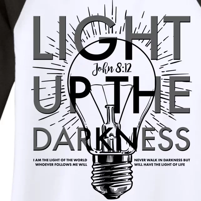 Inspirational Light Up The Darkness John 8:12 Women's Tri-Blend 3/4-Sleeve Raglan Shirt