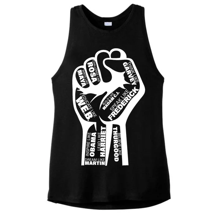 Inspirational People Black History Month Fist Ladies Tri-Blend Wicking Tank