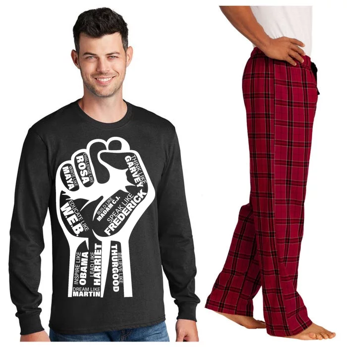 Inspirational People Black History Month Fist Long Sleeve Pajama Set