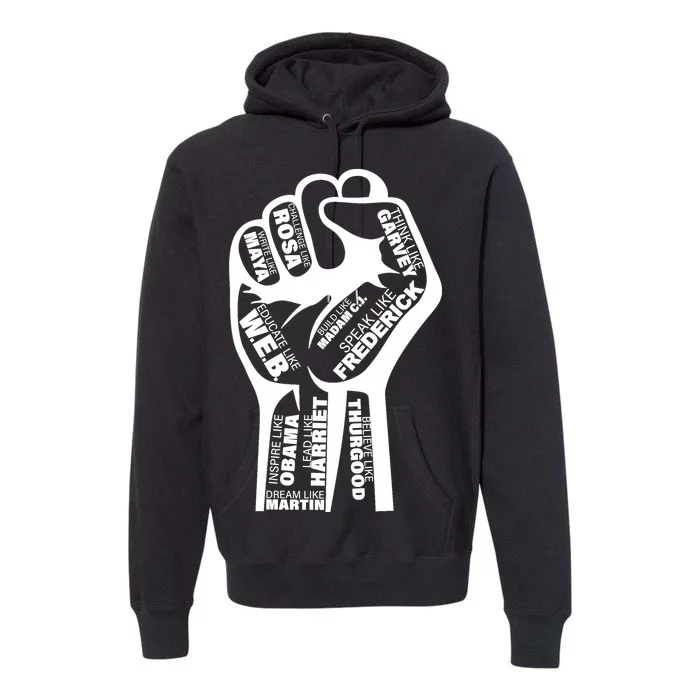 Inspirational People Black History Month Fist Premium Hoodie