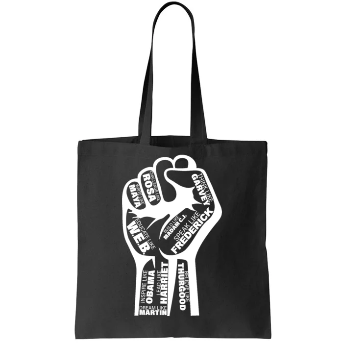 Inspirational People Black History Month Fist Tote Bag